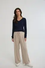 ⁦סריג צווארון עגול בייסיק⁩ – תמונה ⁦3⁩