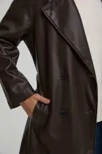 ⁦מעיל דמוי עור⁩ – תמונה ⁦4⁩