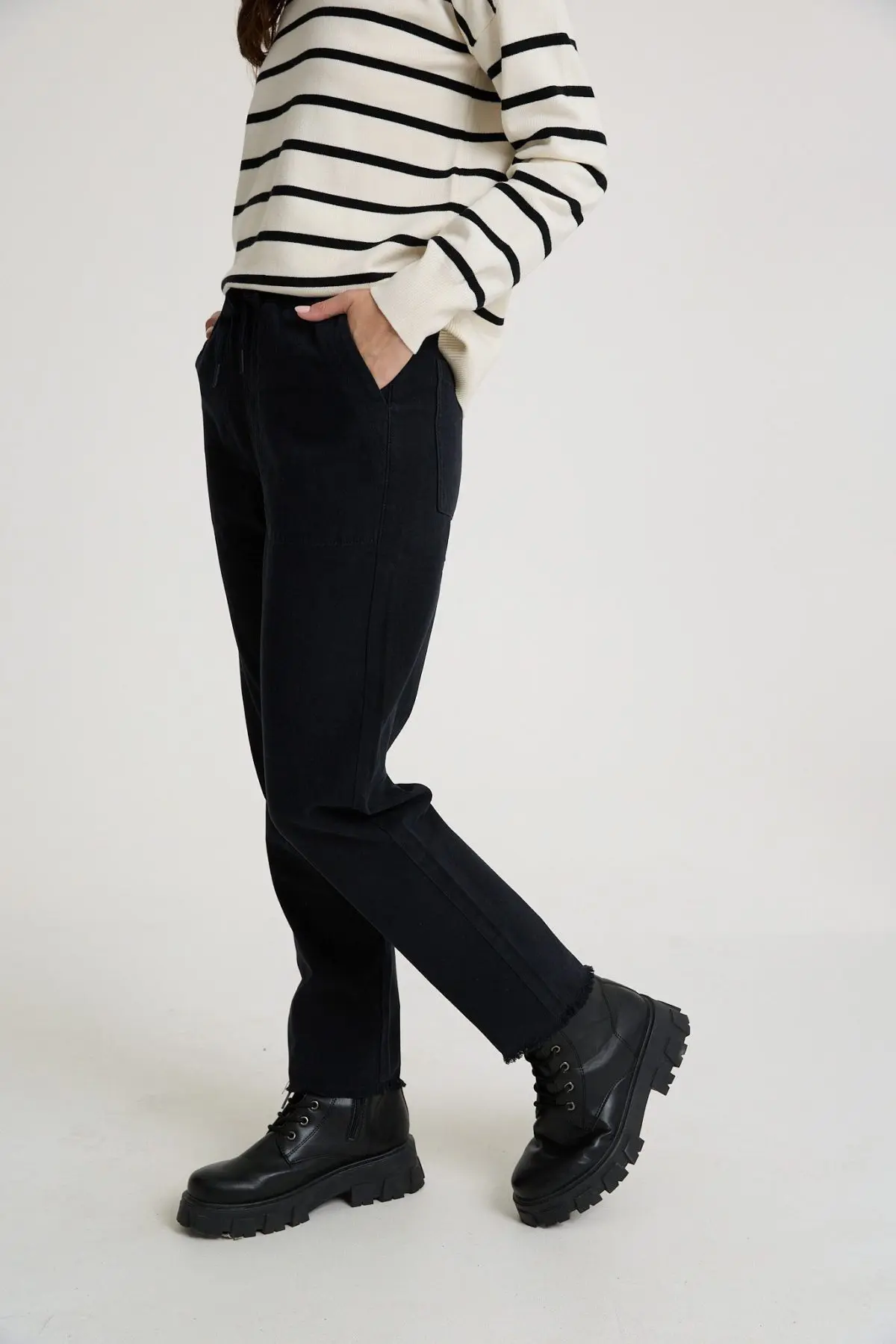 ⁦מכנס ארוג עם גומי⁩ – תמונה ⁦3⁩