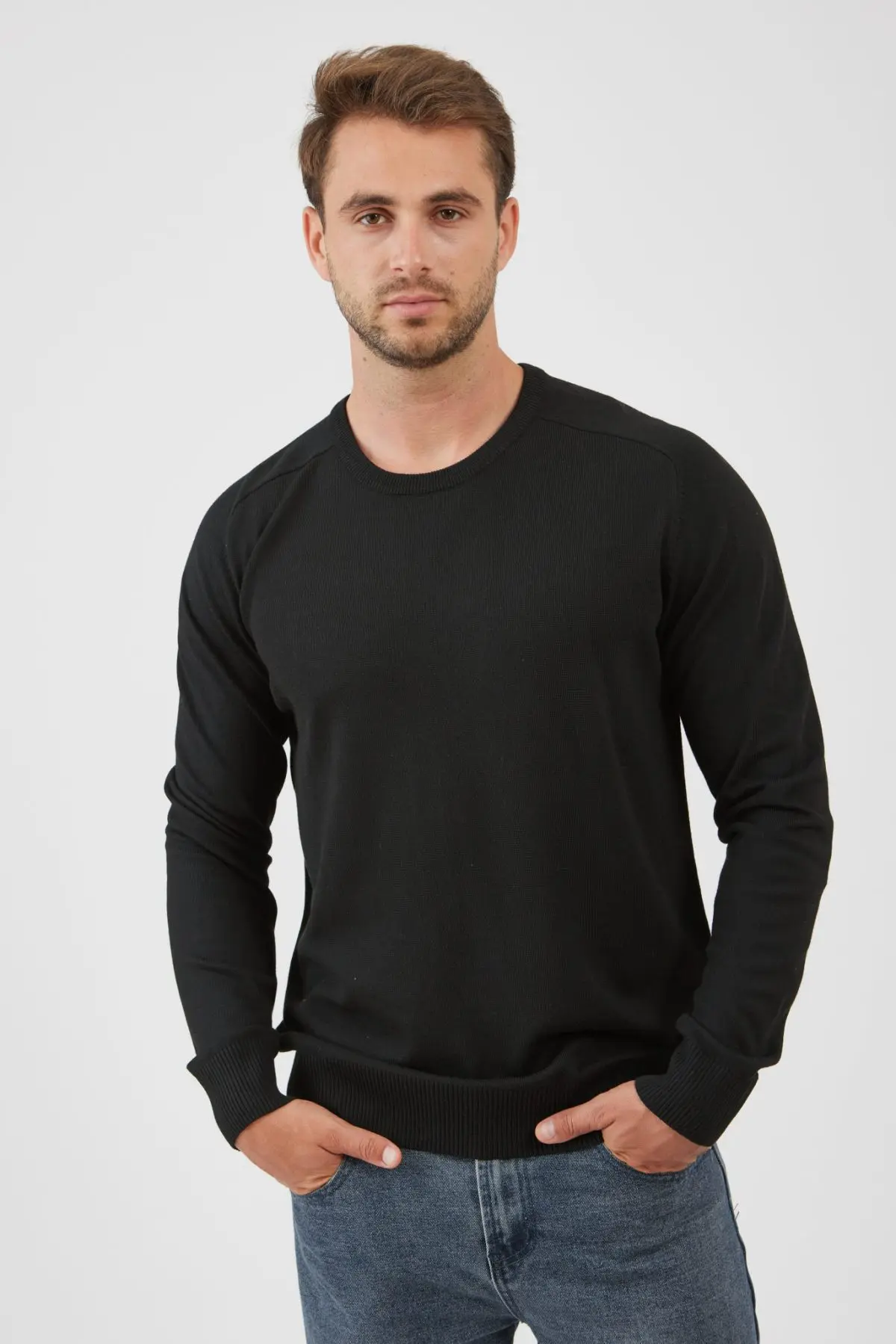 ⁦סריג צווארון עגול⁩ – תמונה ⁦3⁩