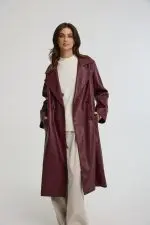 ⁦מעיל דמוי עור⁩ – תמונה ⁦4⁩