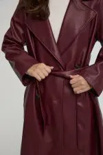 ⁦מעיל דמוי עור⁩ – תמונה ⁦5⁩