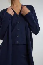 ⁦קרדיגן ארוך סריג - חלק מסט⁩ – תמונה ⁦3⁩