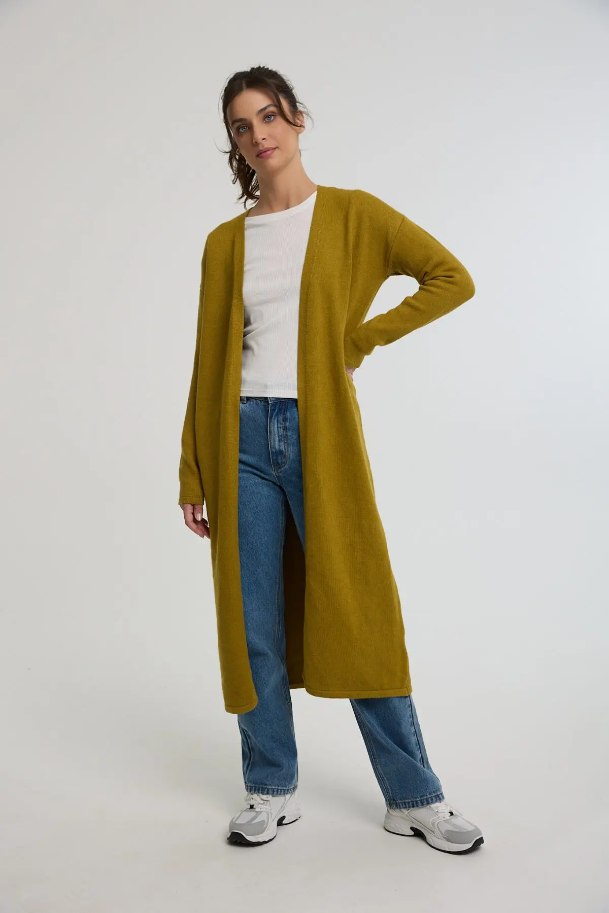 ⁦קרדיגן ארוך סריג - חלק מסט⁩ – תמונה ⁦4⁩