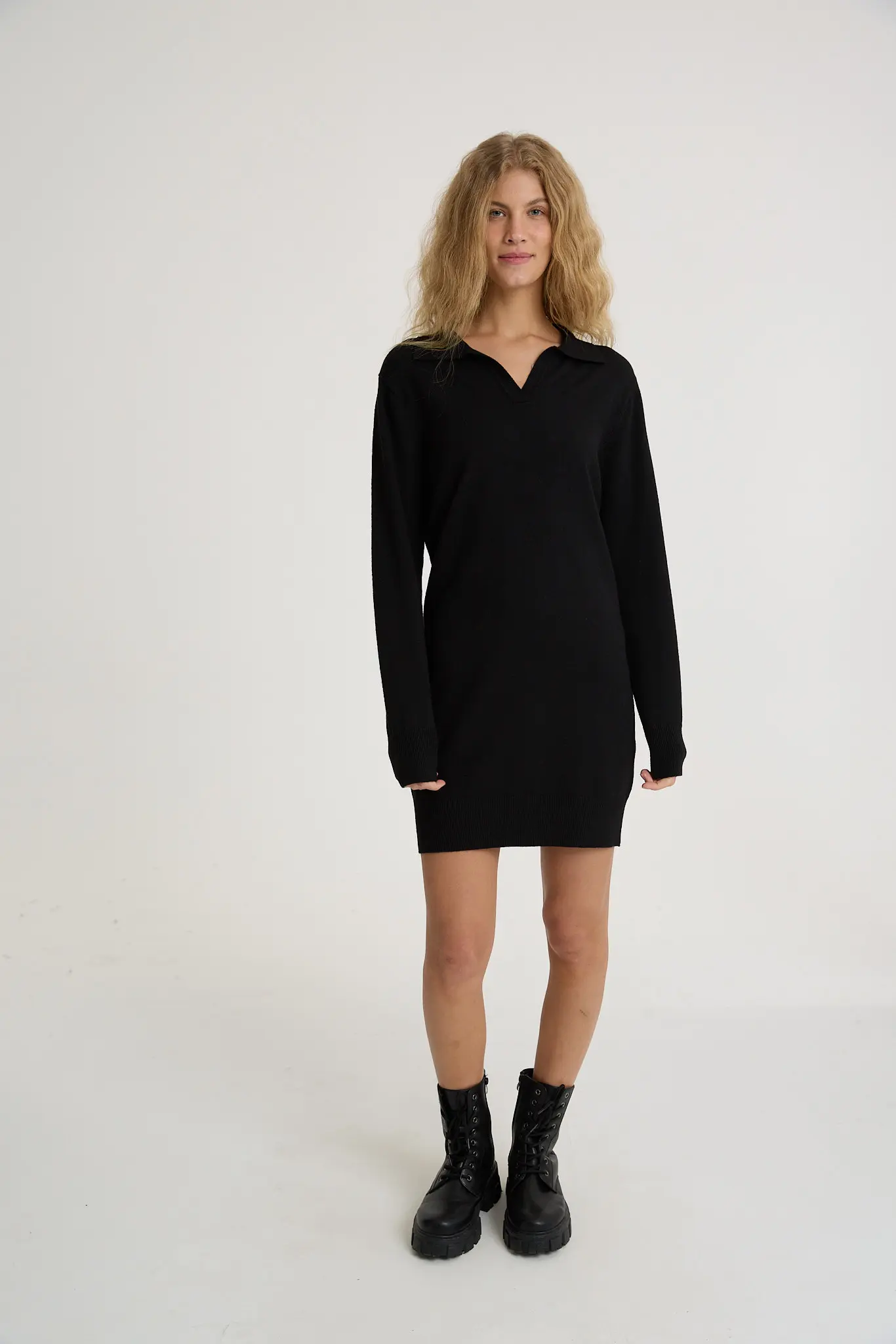 שמלת סריג פולו שמלת סריג פולו