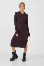 ⁦שמלת מקסי עם צווארון⁩ – תמונה ⁦4⁩