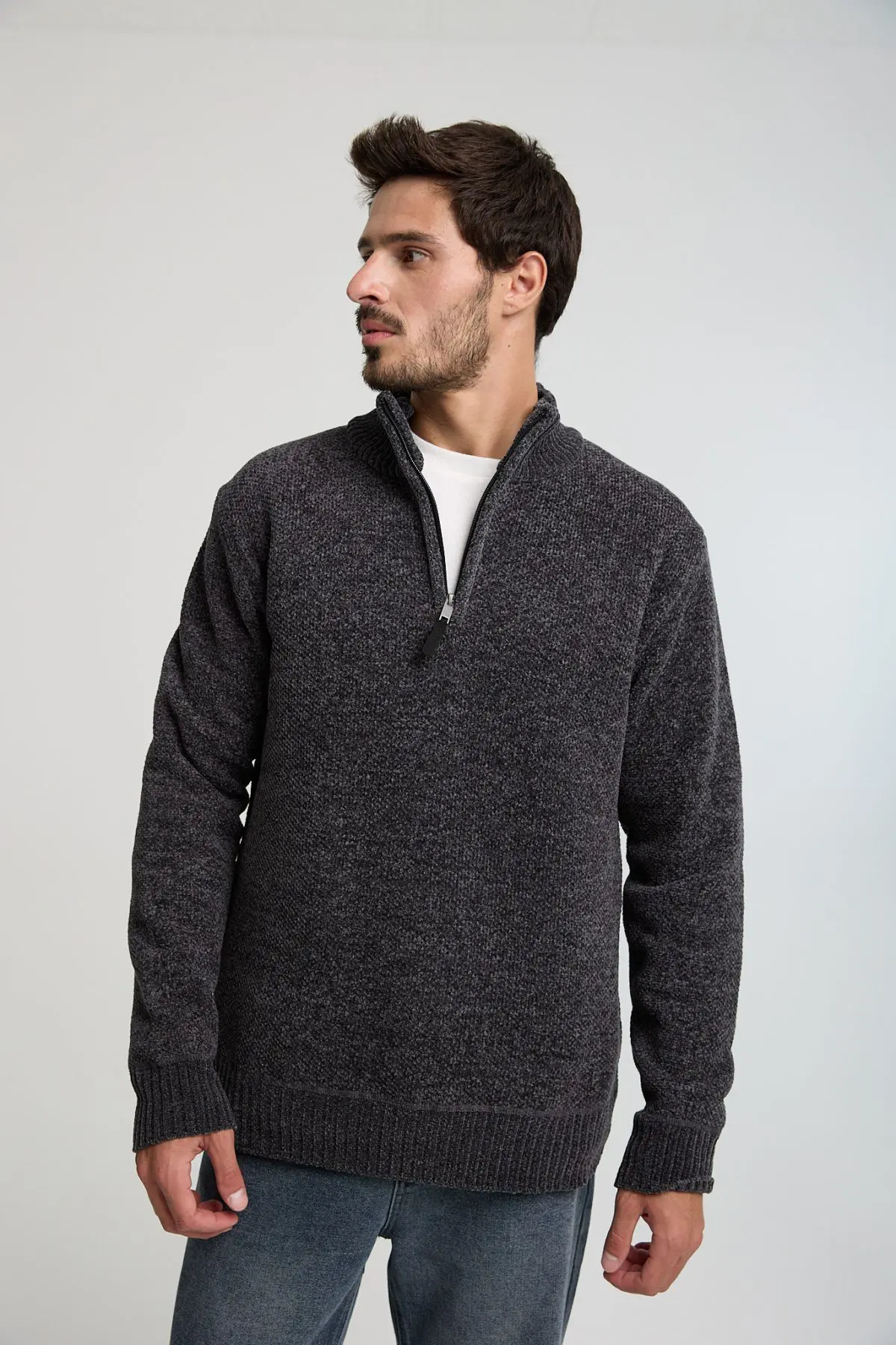 ⁦סריג עם חצי רוכסן⁩ – תמונה ⁦2⁩