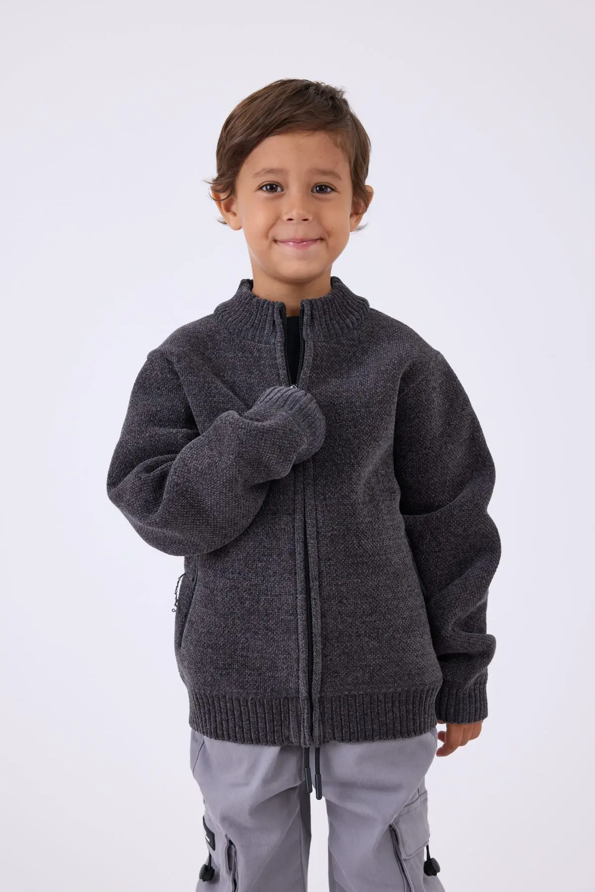 ⁦ג'קט סריג עם רוכסן⁩ – תמונה ⁦5⁩