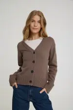 ⁦קרדיגן סריג כפתורים⁩ – תמונה ⁦3⁩