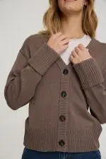 ⁦קרדיגן סריג כפתורים⁩ – תמונה ⁦4⁩