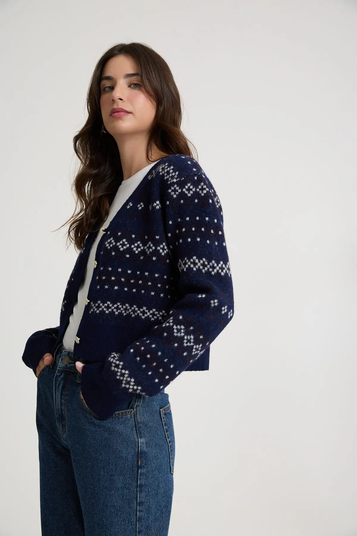 ⁦קרדיגן סריג עבה⁩ – תמונה ⁦3⁩