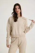 ⁦סריג קרופ עם כובע - חלק מסט⁩ – תמונה ⁦5⁩