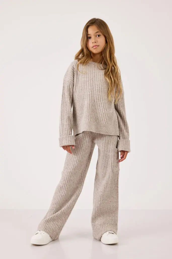 מכנס סריג ריב- חלק מסט