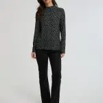 חולצה סרוגה מודפסת