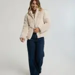 ג'קט פרווה עם רוכסן