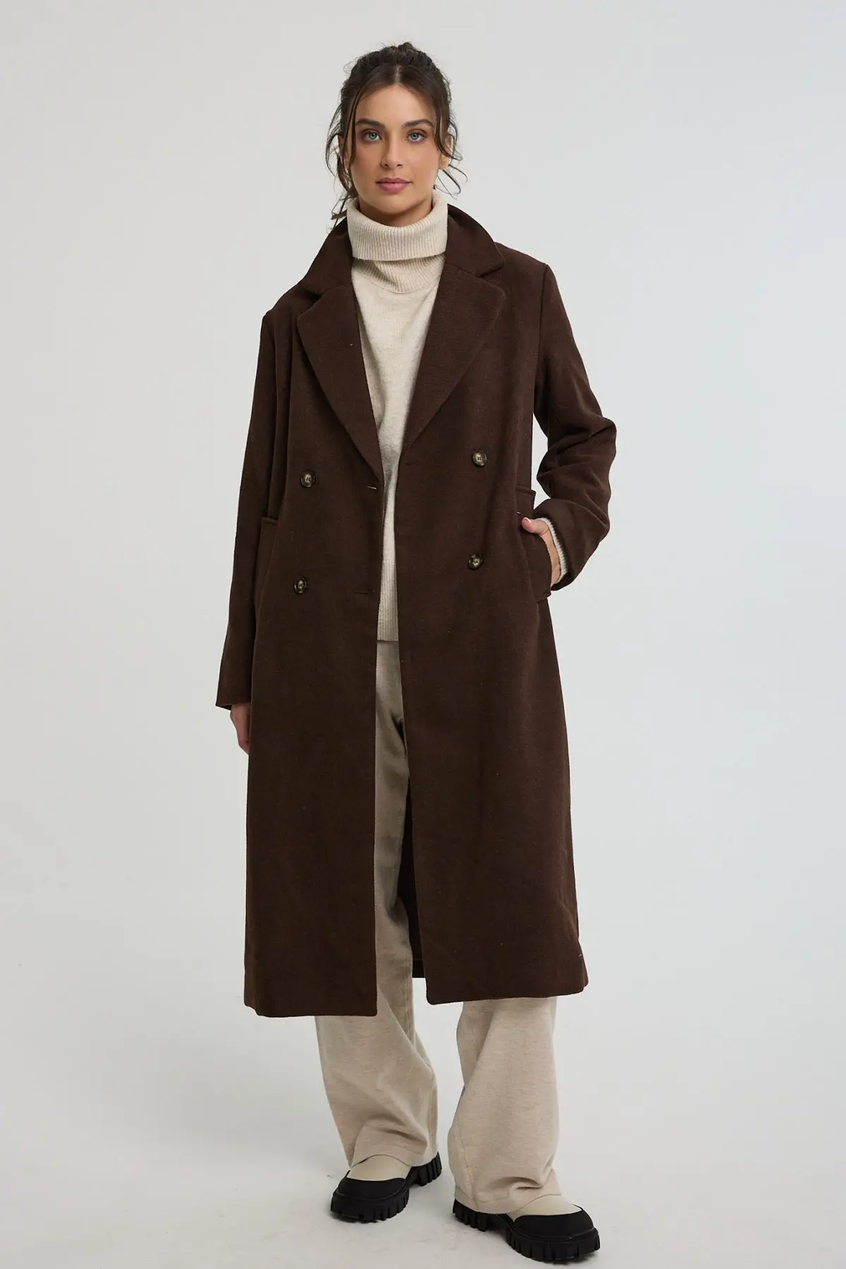 ⁦מעיל ארוך חלק⁩ – תמונה ⁦2⁩