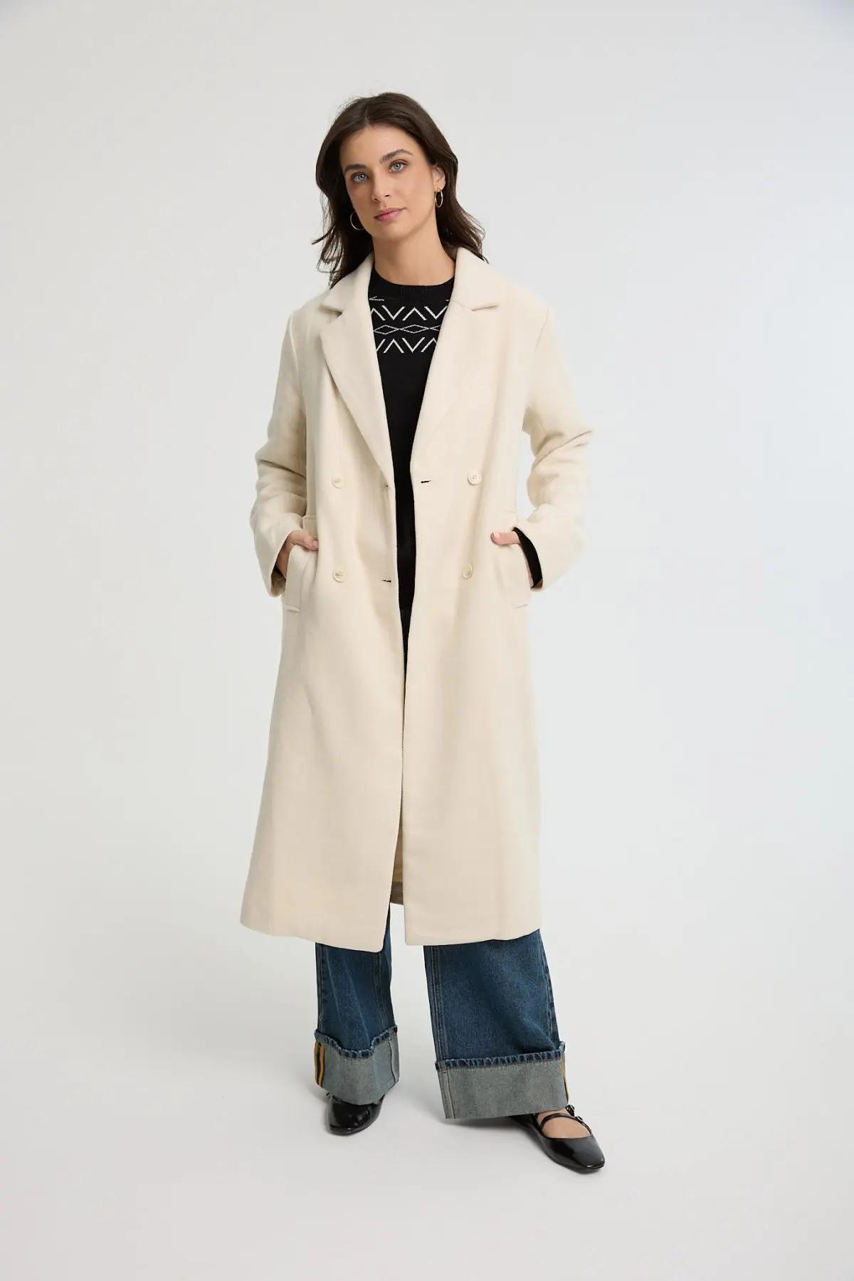 ⁦מעיל ארוך חלק⁩ – תמונה ⁦6⁩