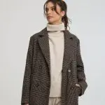 מעיל ארוך משובץ