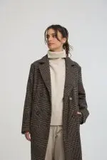 מעיל ארוך משובץ