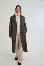 ⁦מעיל ארוך משובץ⁩ – תמונה ⁦3⁩