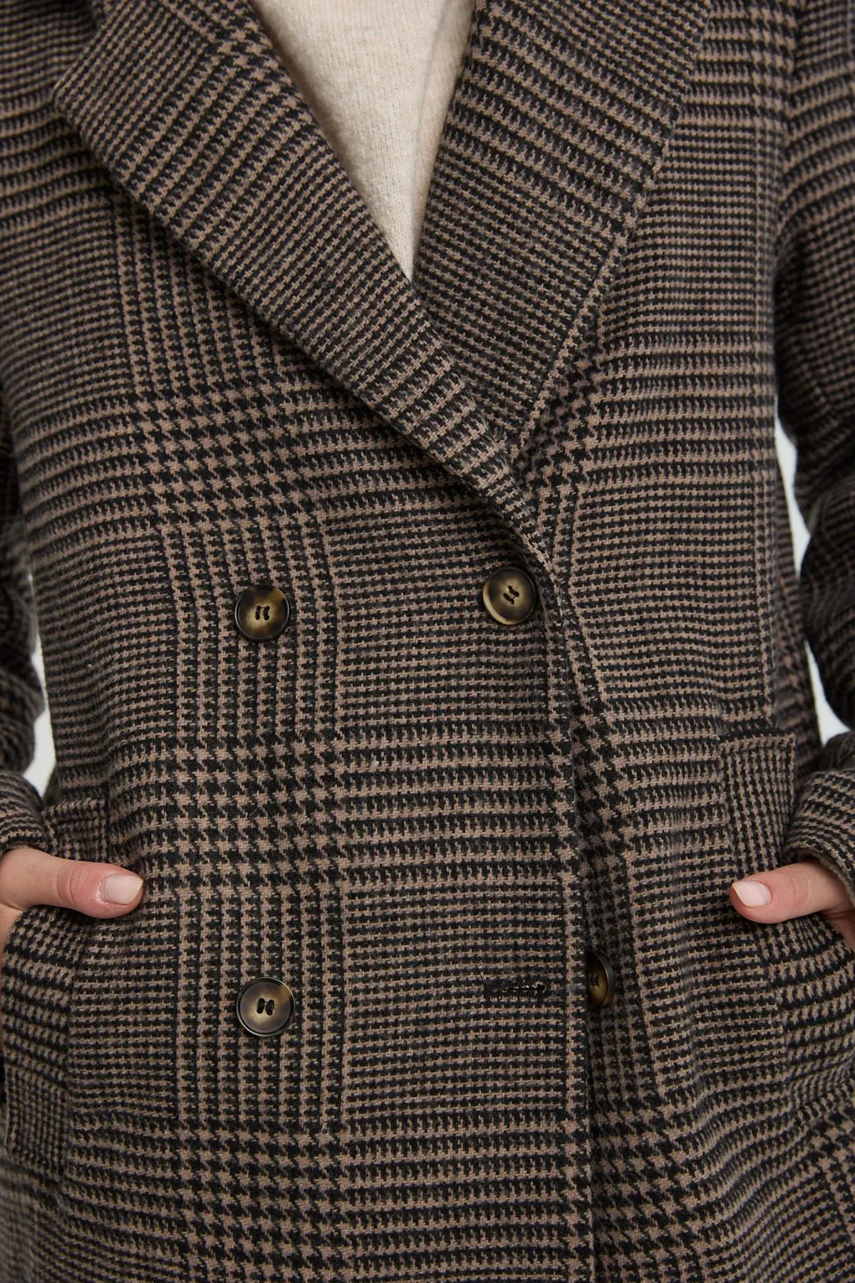 ⁦מעיל ארוך משובץ⁩ – תמונה ⁦4⁩