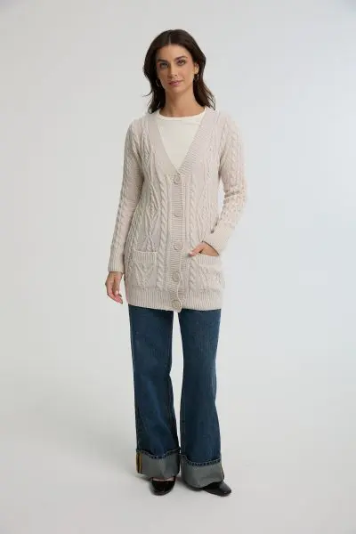 קרדיגן ארוך סרוג