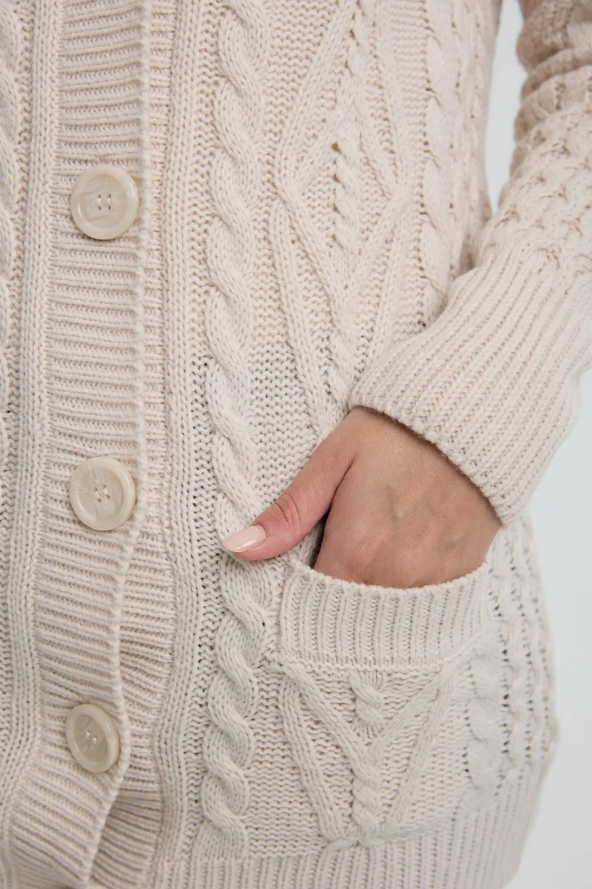 ⁦קרדיגן ארוך סרוג⁩ – תמונה ⁦3⁩