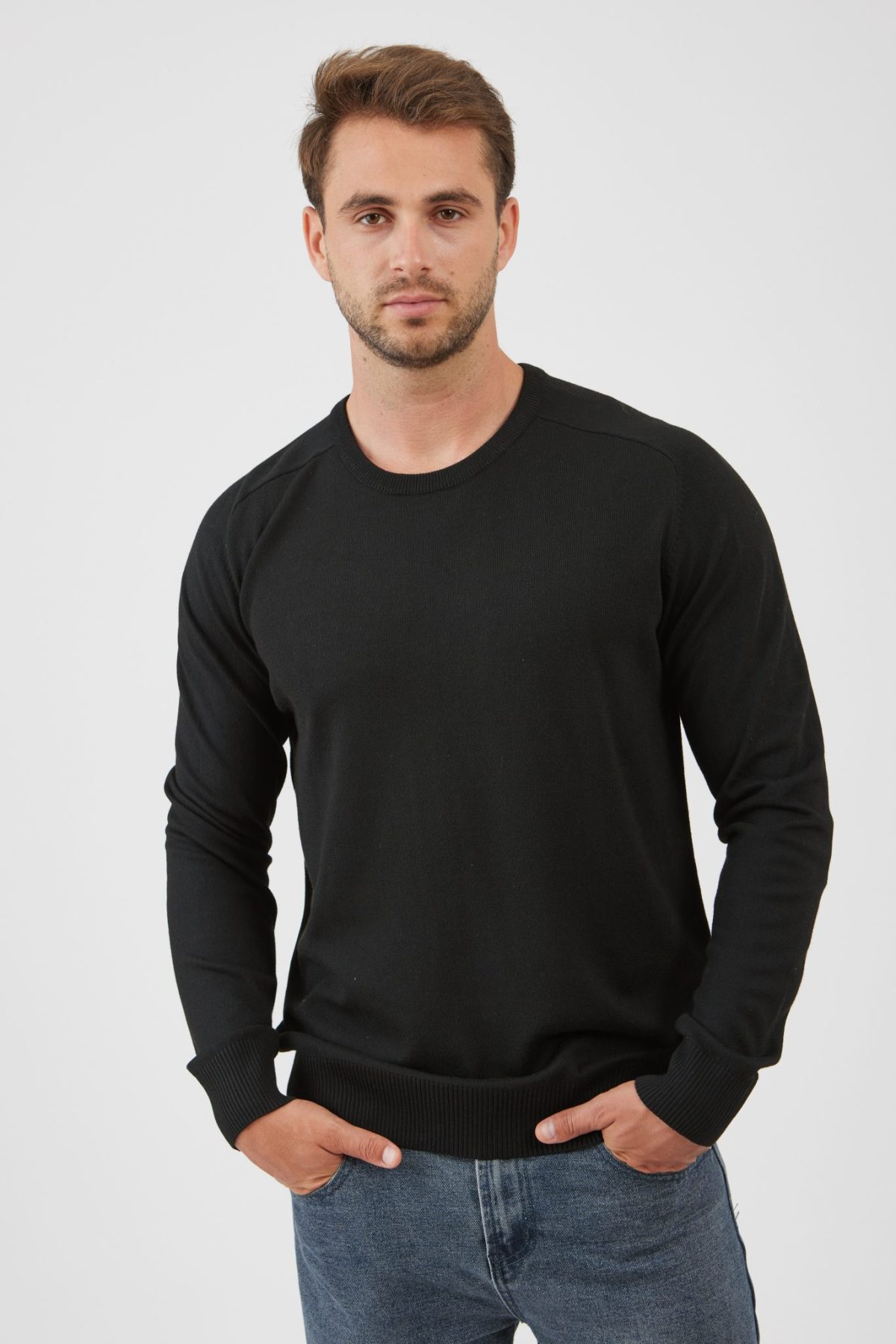 ⁦סריג צווארון עגול⁩ – תמונה ⁦3⁩