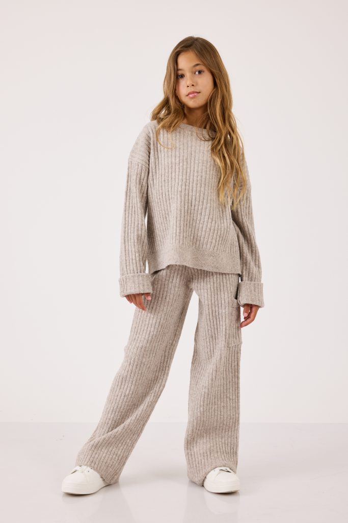 מכנס סריג ריב- חלק מסט