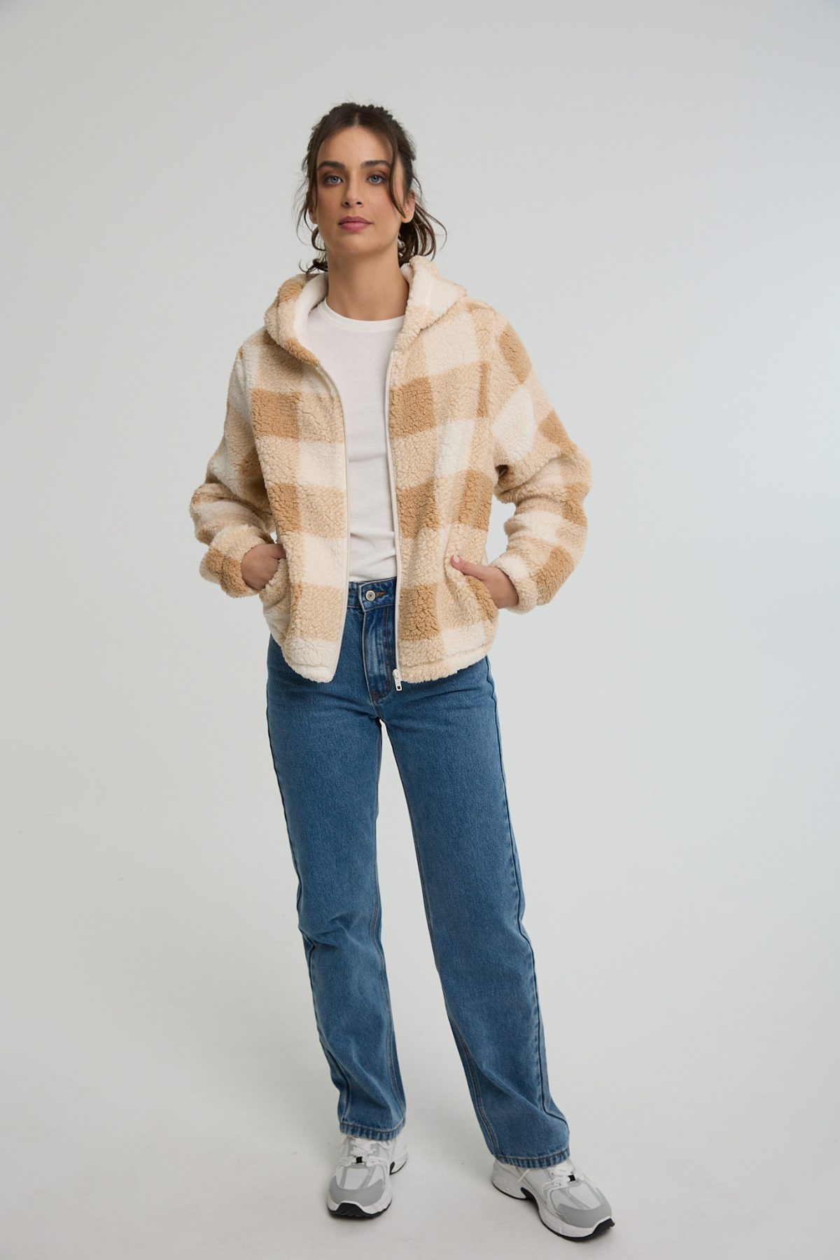 ⁦ג'קט פליז משובץ⁩ – תמונה ⁦6⁩