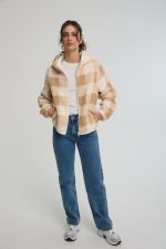 ⁦ג'קט פליז משובץ⁩ – תמונה ⁦6⁩