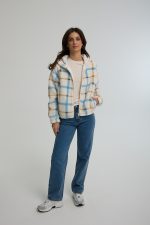 ג'קט פליז משובץ