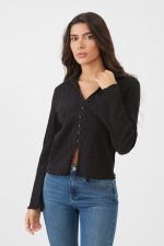 ⁦חולצה ארוכה סרוגה מכופתרת⁩ – תמונה ⁦10⁩