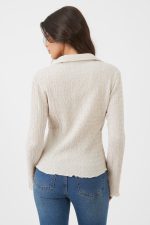 ⁦חולצה ארוכה סרוגה מכופתרת⁩ – תמונה ⁦5⁩