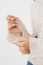 ⁦חולצה ארוכה סרוגה מכופתרת⁩ – תמונה ⁦6⁩