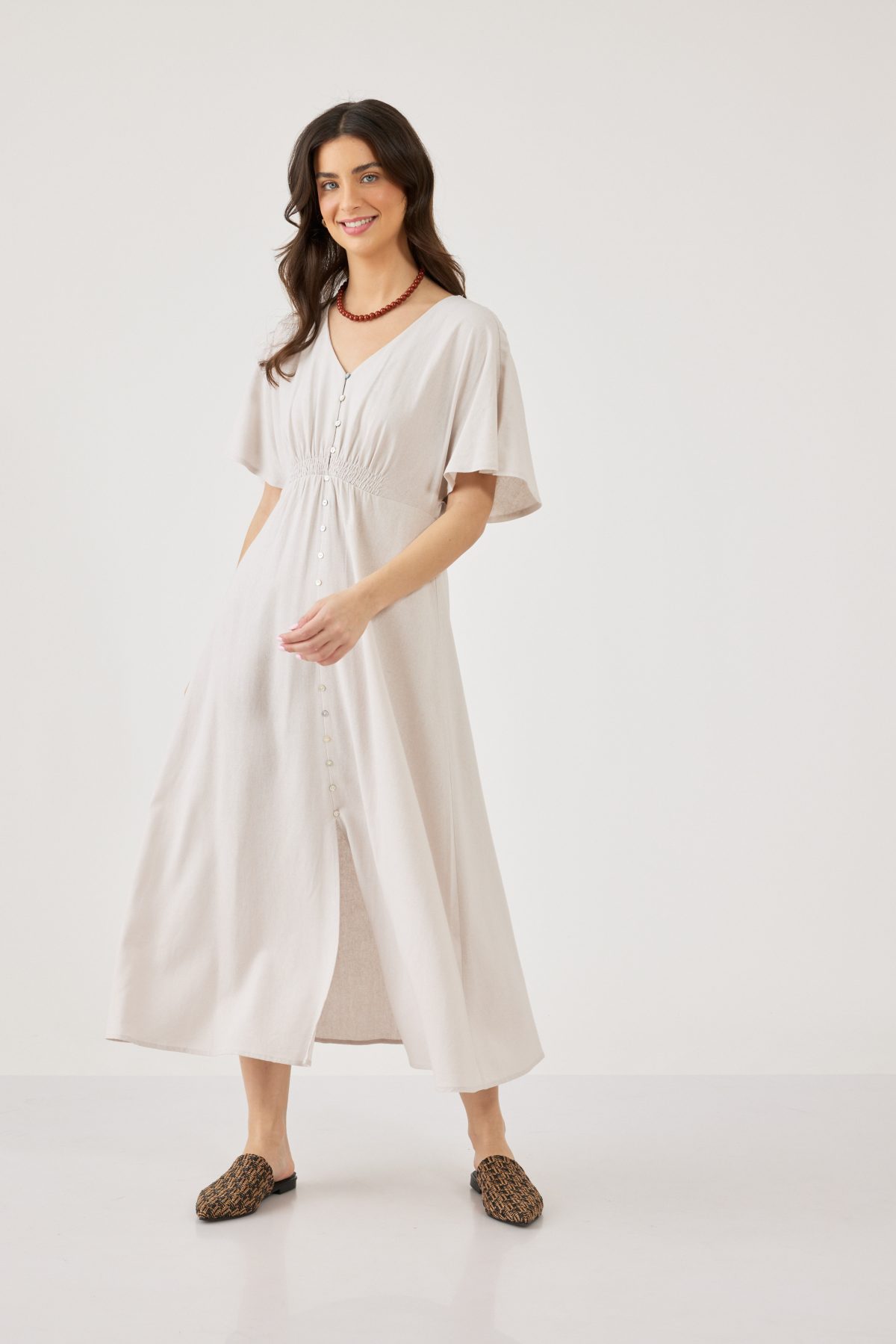 ⁦שמלה ארוגה עם כפתרה⁩ – תמונה ⁦2⁩