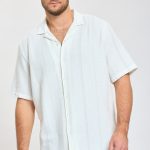 ח. מכופתרת שרוול קצר פסים