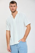 ⁦ח. מכופתרת שרוול קצר פסים⁩ – תמונה ⁦4⁩