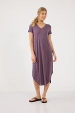 ⁦שמלת מקסי צווארון V⁩ – תמונה ⁦2⁩