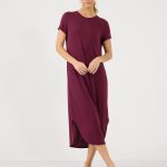 שמלת מקסי צווארון עגול