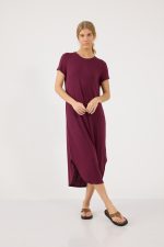 שמלת מקסי צווארון עגול