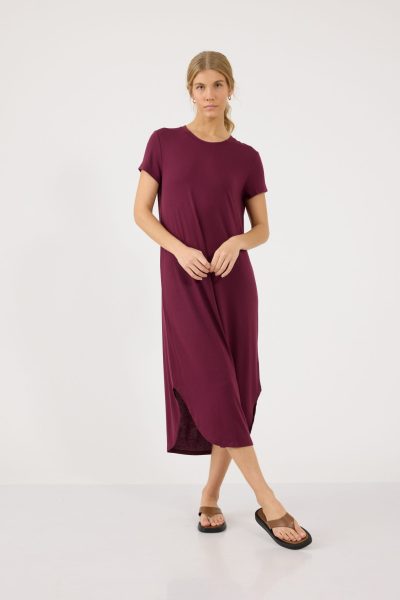 שמלת מקסי צווארון עגול