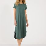 שמלת מקסי צווארון עגול