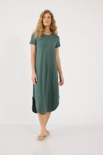 שמלת מקסי צווארון עגול