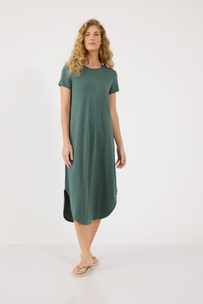 שמלת מקסי צווארון עגול