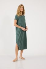 ⁦שמלת מקסי צווארון עגול⁩ – תמונה ⁦2⁩