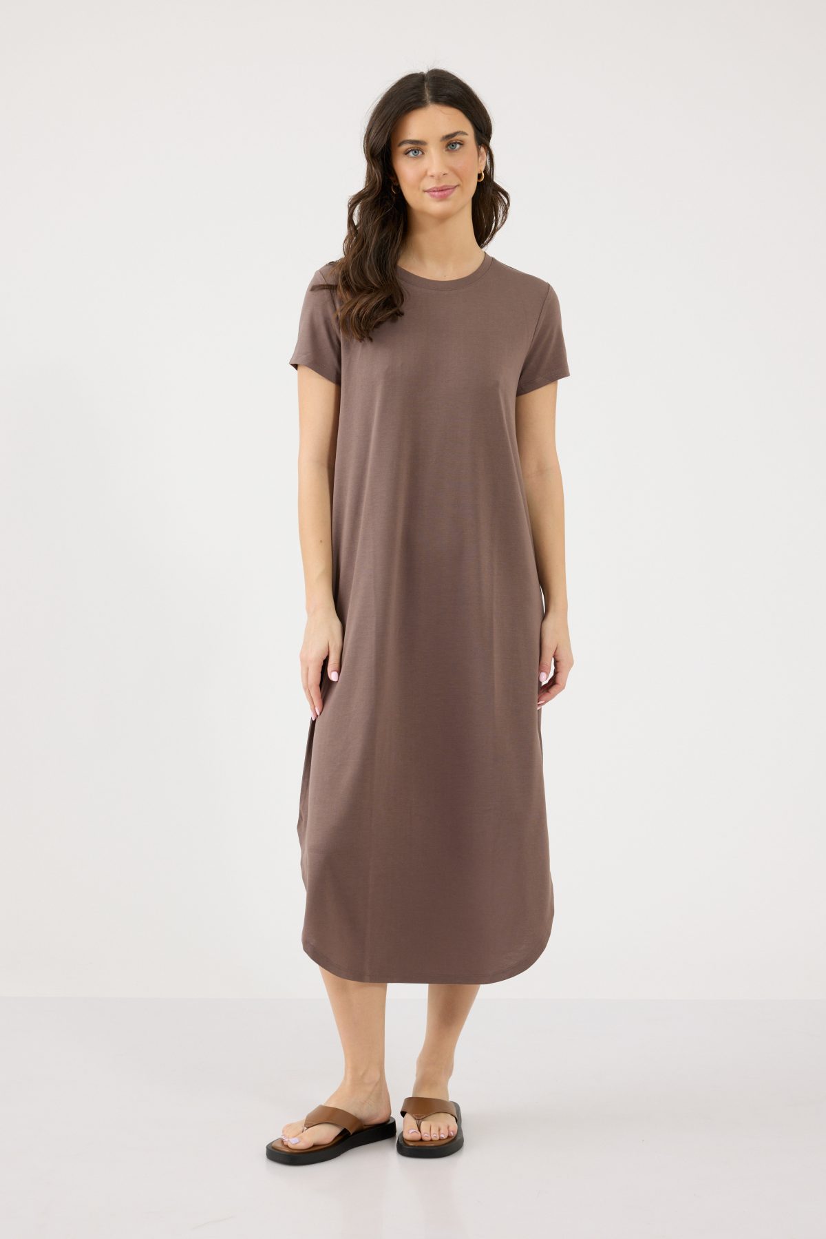 ⁦שמלת מקסי צווארון עגול⁩ – תמונה ⁦4⁩