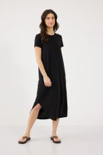 ⁦שמלת מקסי צווארון עגול⁩ – תמונה ⁦5⁩