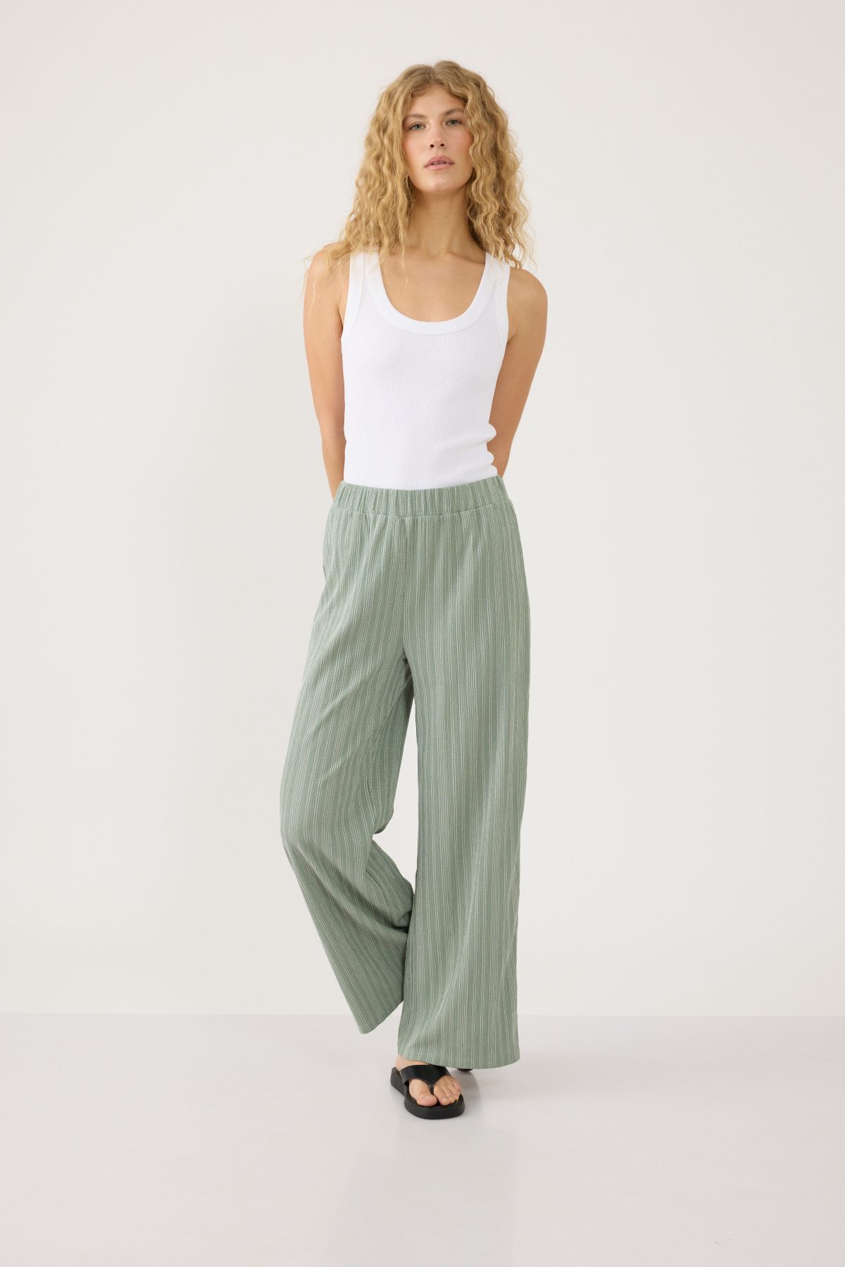 ⁦מכנסיים סרוגים פסים⁩ – תמונה ⁦3⁩