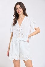 ⁦מכנס קצר ארוג עם רקמה- חלק מסט⁩ – תמונה ⁦3⁩